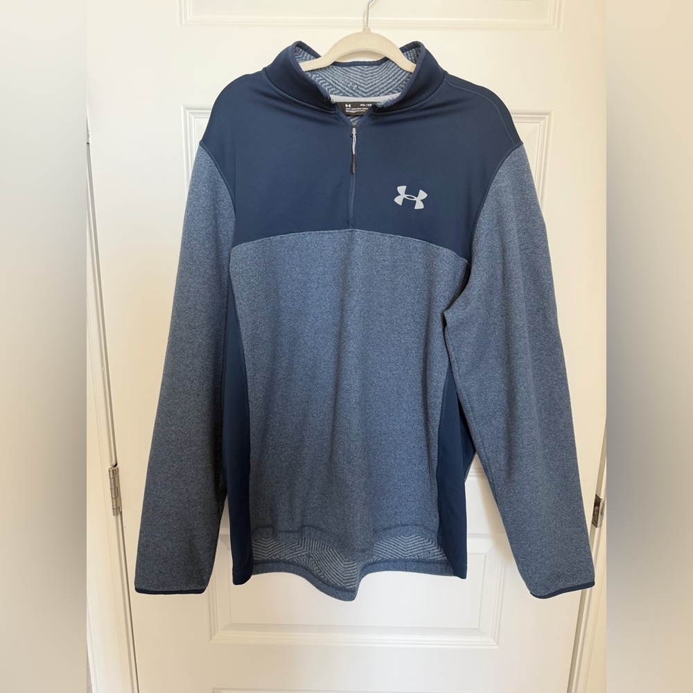 Under Armour Mens XXL Half Zip Pullover Blue Athletic Golf Running Sweatshir - Picture 3 of 8